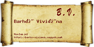 Barhó Viviána névjegykártya